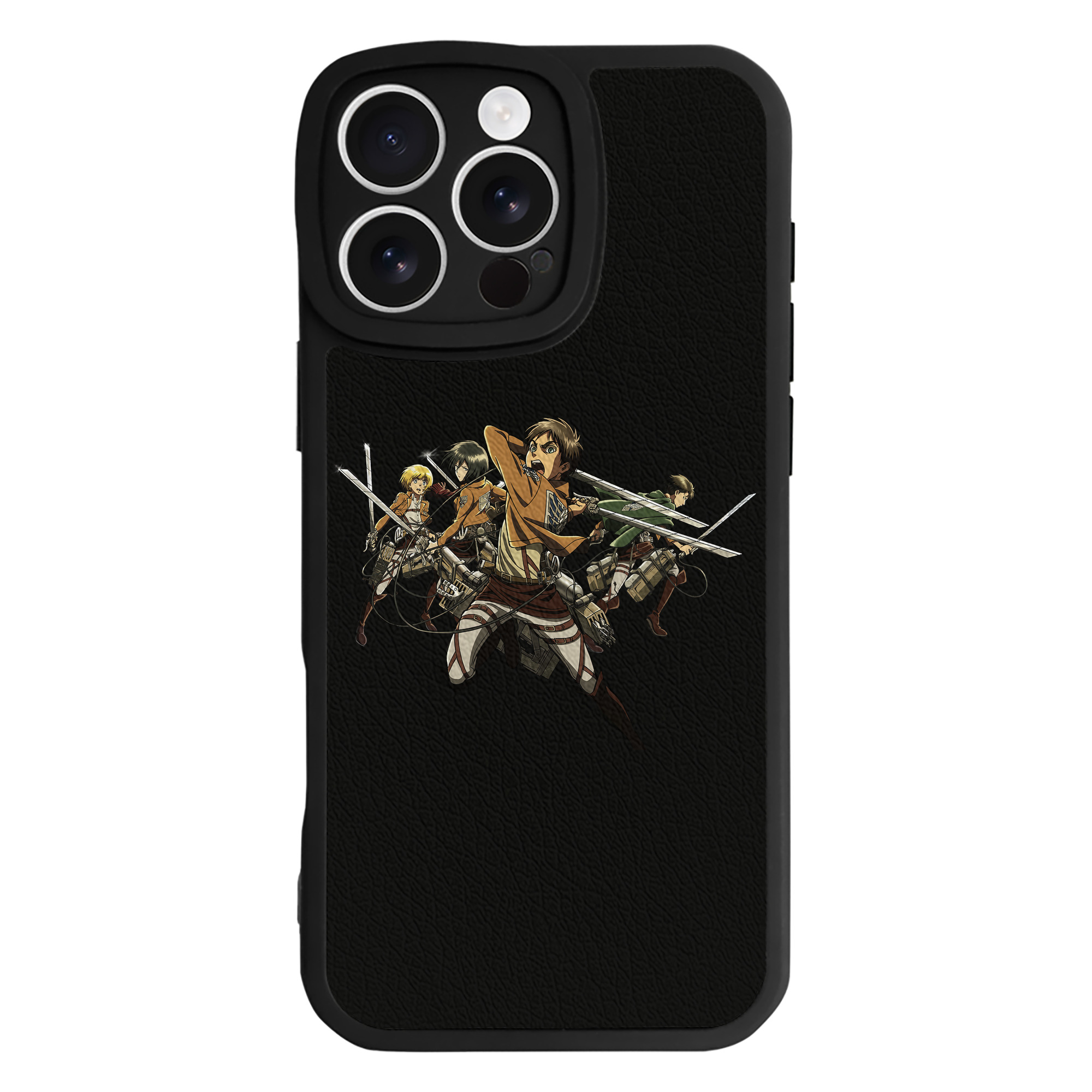 （画像用） 進撃の巨人 エレン･イェーガー Attack on Titan Eren Jäger 【iPhone 16シリーズ対応】シリコンスマホケース（レザー調） 材質：シリコン
